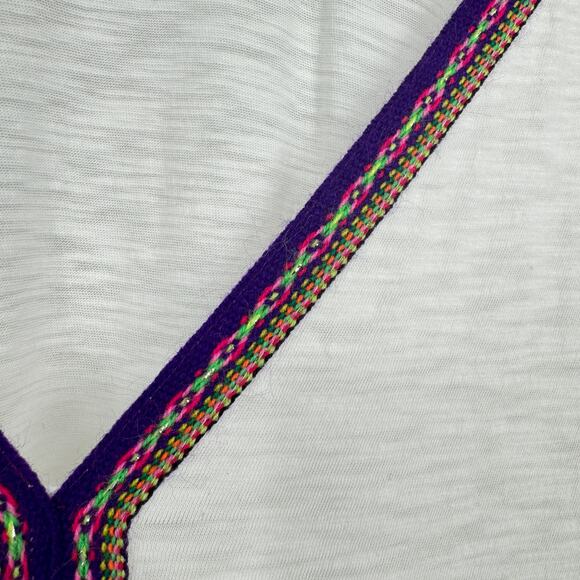 Pitusa Pima Short Sleeves V-Neckline Embroidered Abaya Dress‎ White One Size - Picture 8 of 9